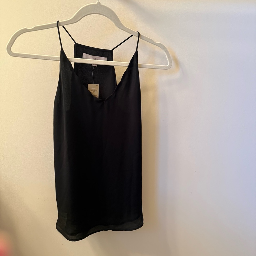 LOFT Petite Black V-Neck Cami | XSP | NWT